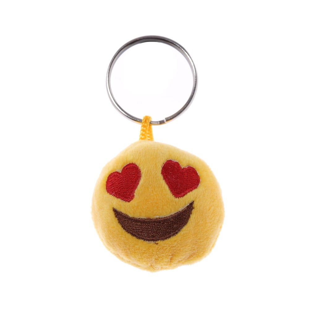 Porte Clés Emoji jaune Coeur