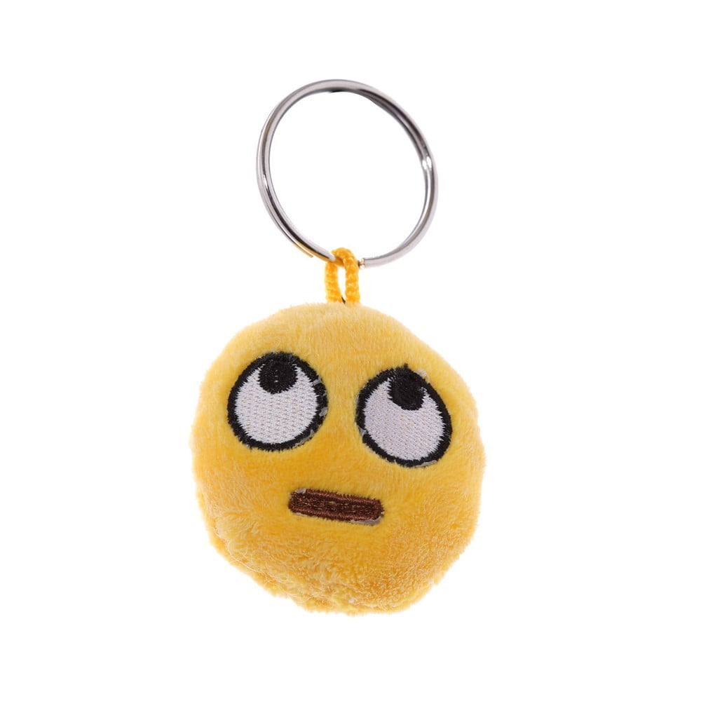 Porte Clés Emoji jaune pensif