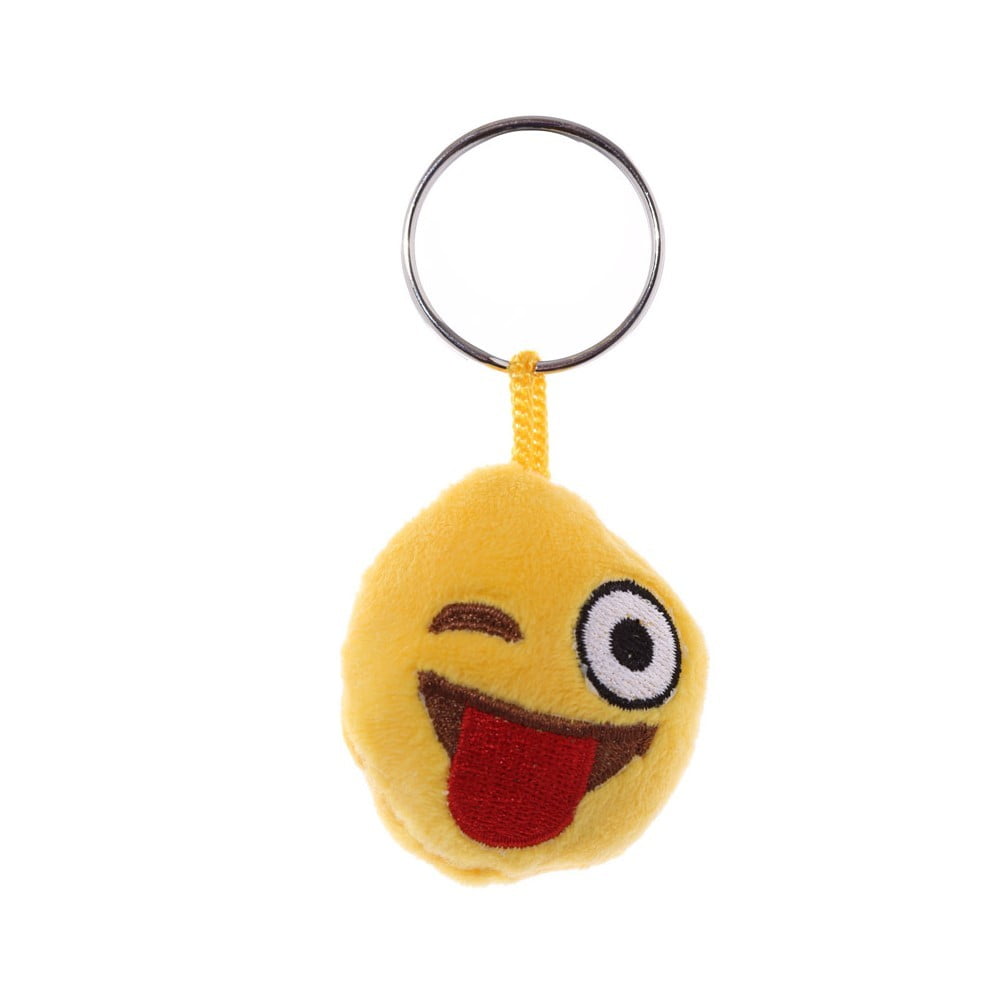Porte Clés Emoji jaune tire la langue