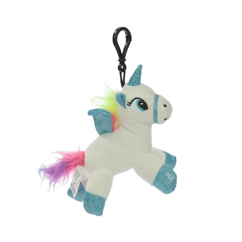 Porte clés peluche sonore Licorne Blanc