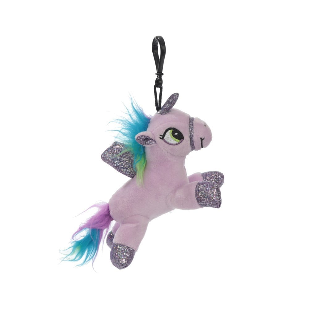 Porte clés peluche sonore licorne mauve