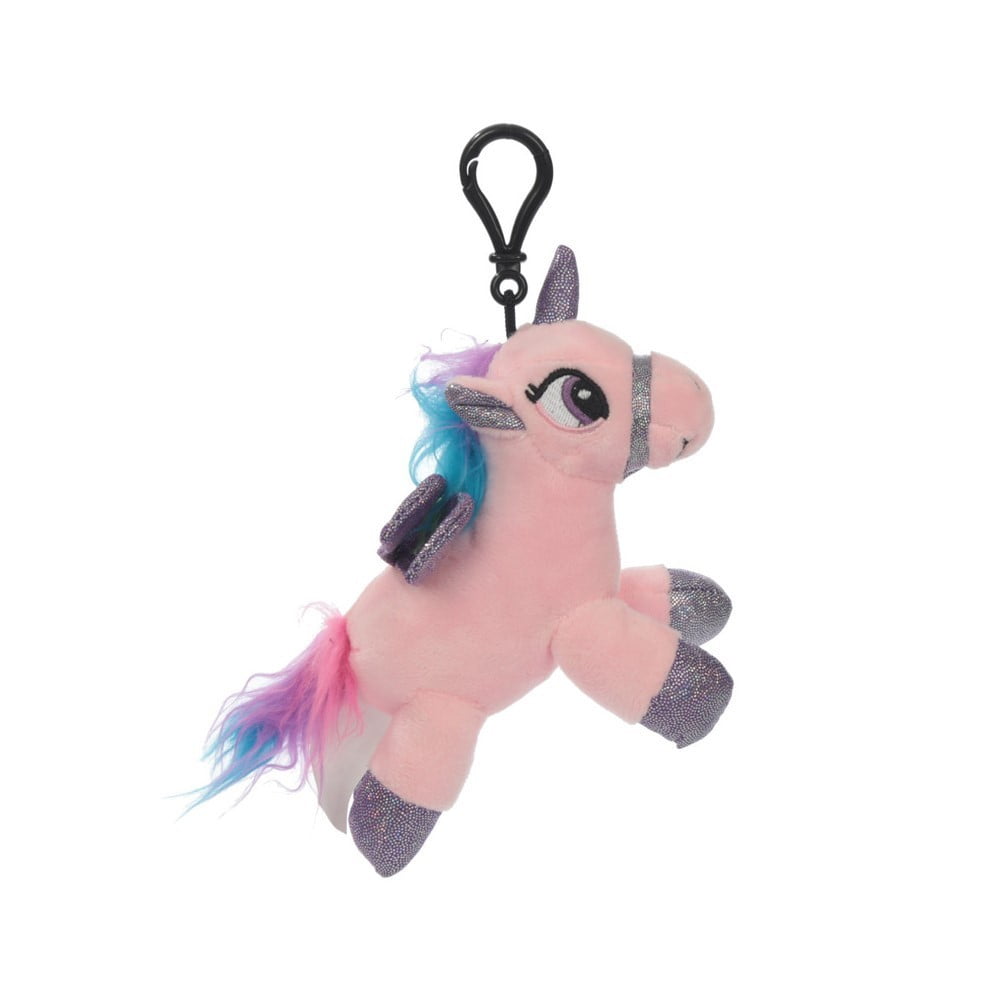 Porte clés peluche sonore licorne rose