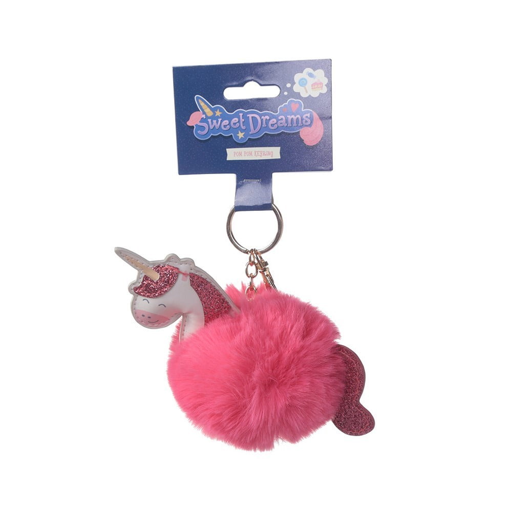 Porte Clés pompon Licorne