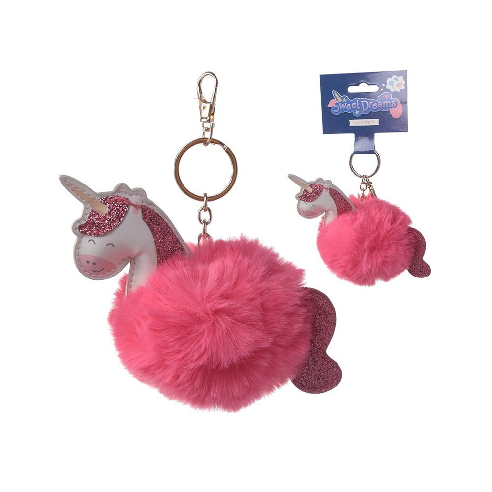 Porte Clés pompon Licorne