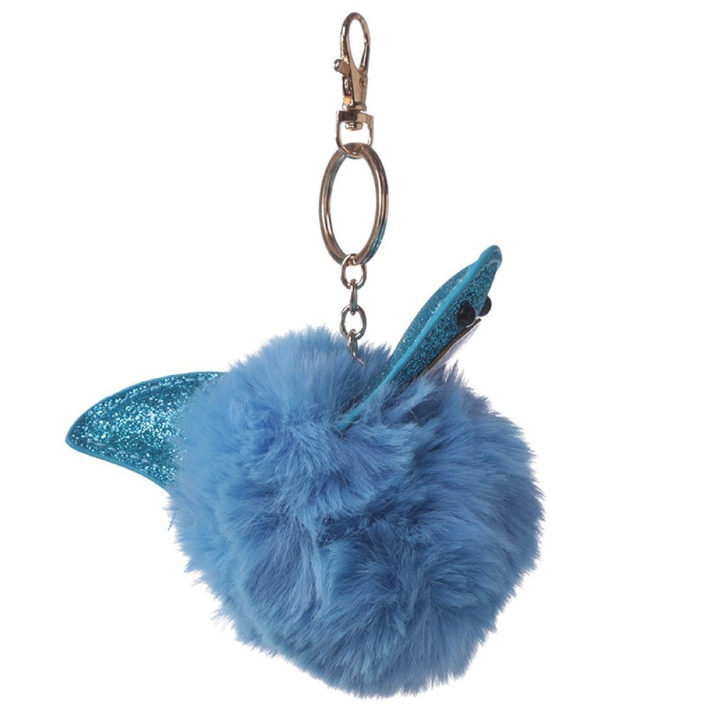 Porte clés pompon requin bleu