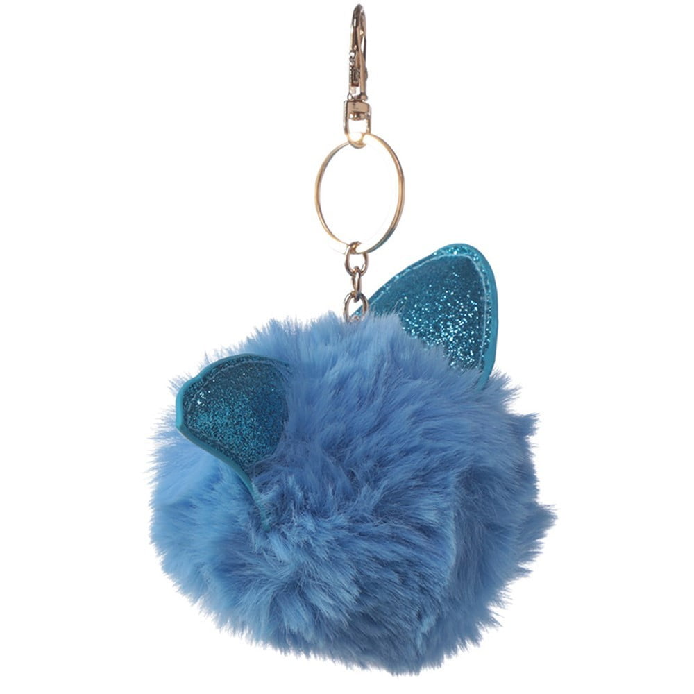 Porte clés pompon requin bleu