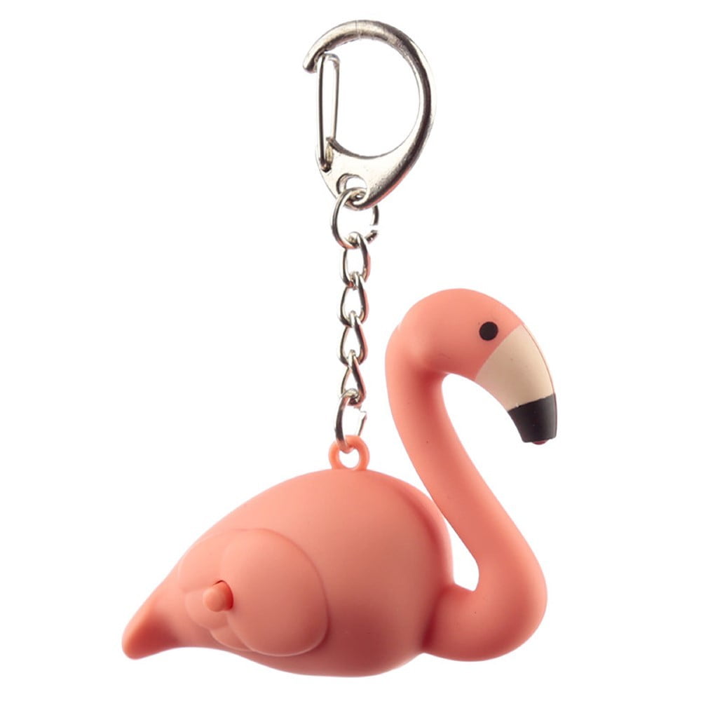 Porte Clés sonore lumineux Flamand Rose