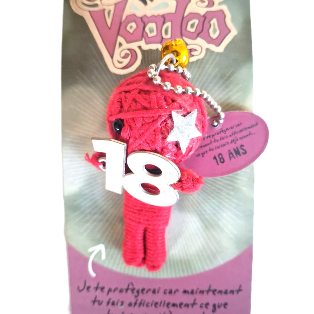 Poupée Voodoo 18 Ans – Fétiche humoristique d’anniversaire à accrocher