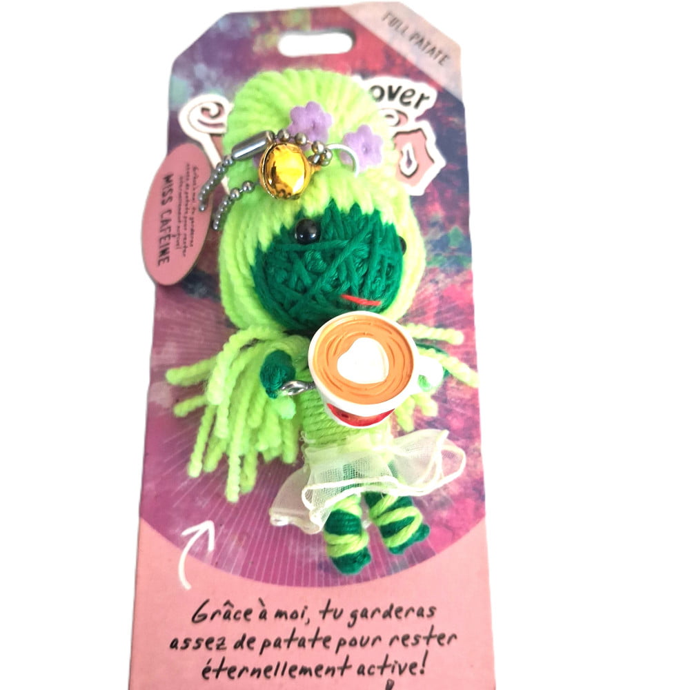 Poupée Voodoo Miss Caféine – Fétiche humoristique à accrocher