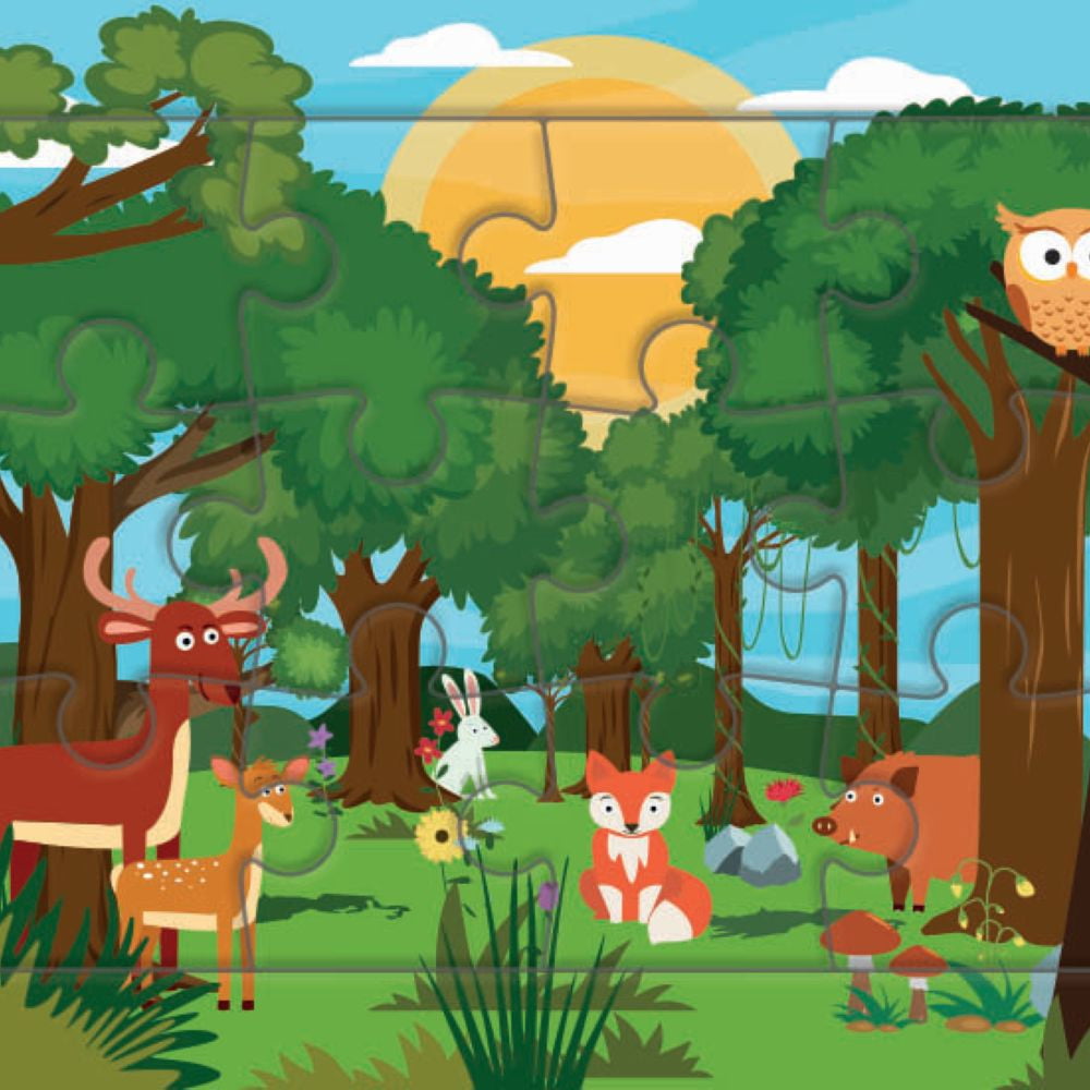 Puzzle 1er âge "Le Puzzle de ton Prénom" Neutre environnement de la Forêt