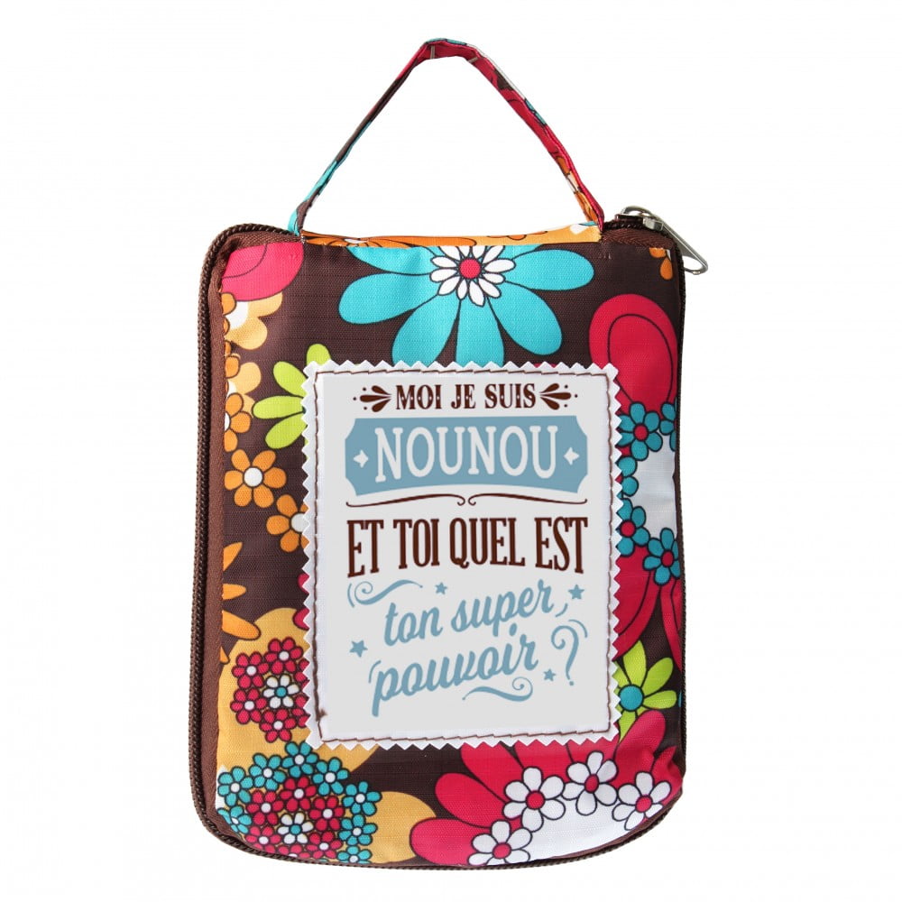 Sac shopping pliable personnalisé Nounou