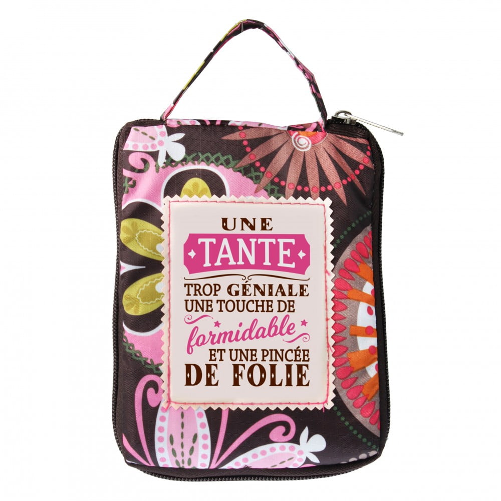 Sac shopping pliable personnalisé Tante