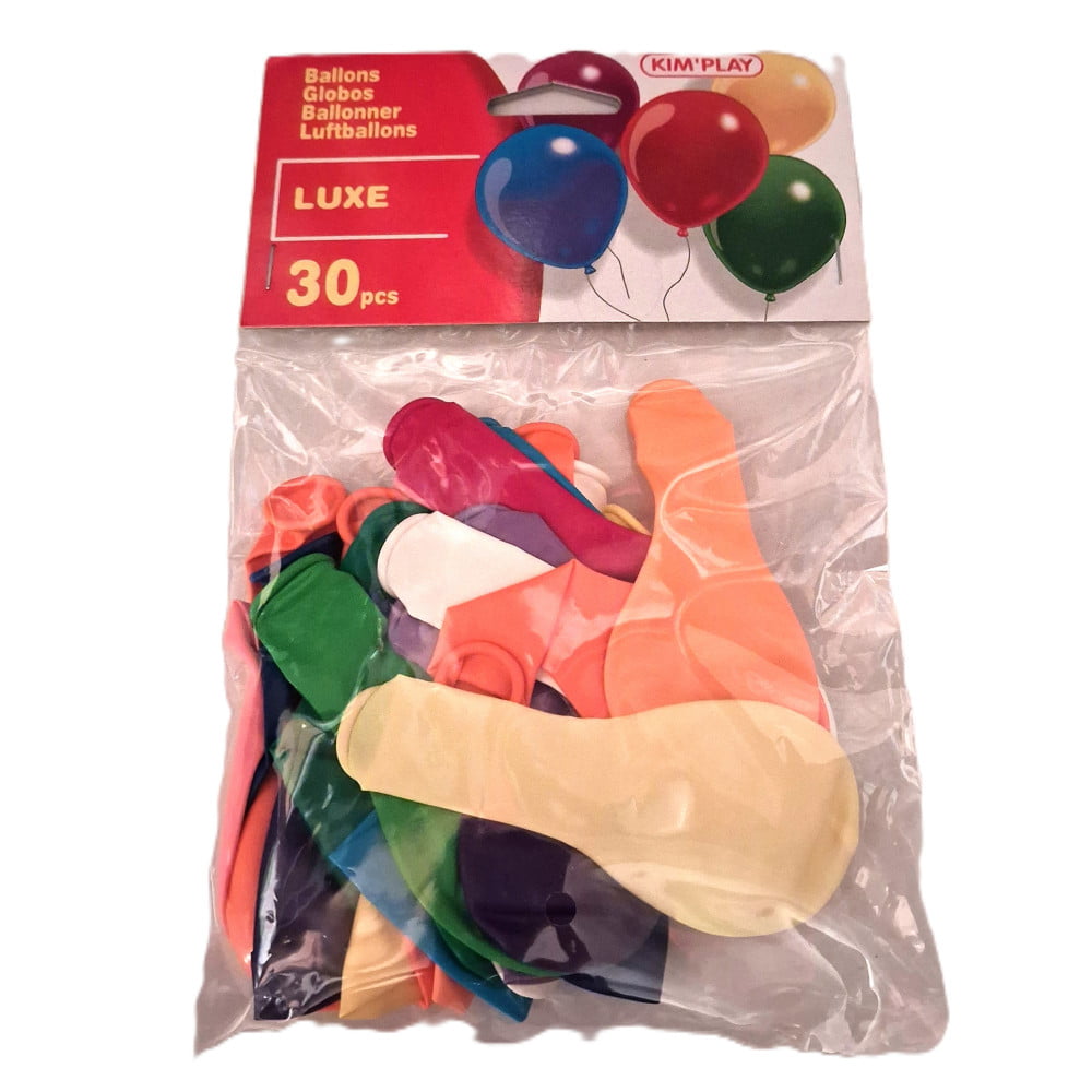 Sachet de 30 ballons de baudruche couleurs assorties