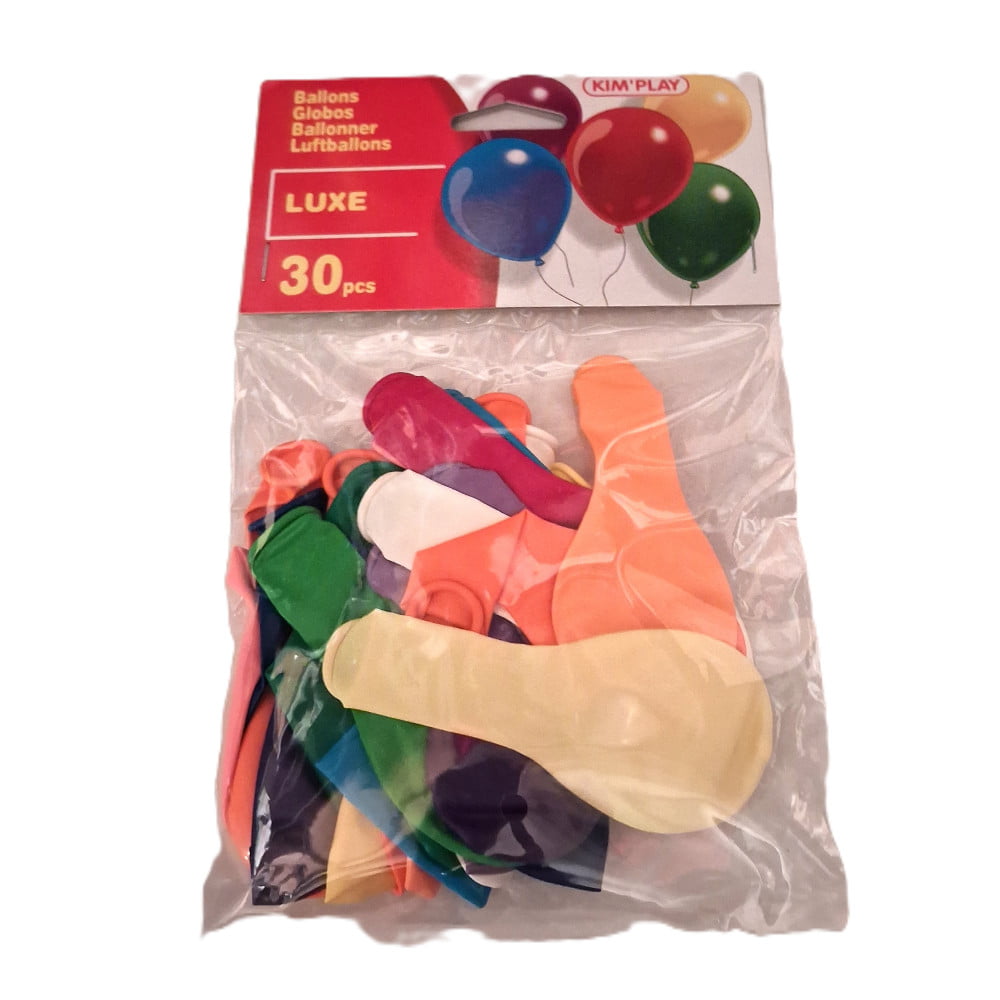 Sachet de 30 ballons de baudruche couleurs assorties