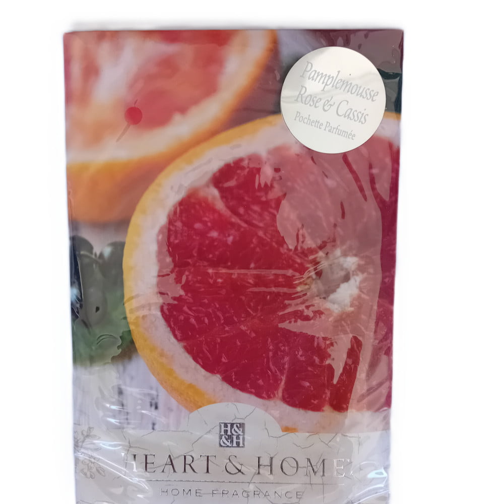 Sachet pochette parfumée Heart & Home parfum Pamplemousse rose et cassis