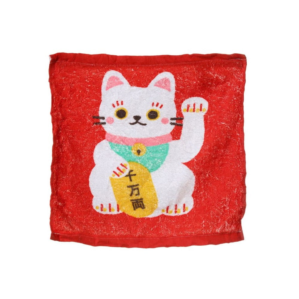 Serviette de voyage Maneki Neko rouge