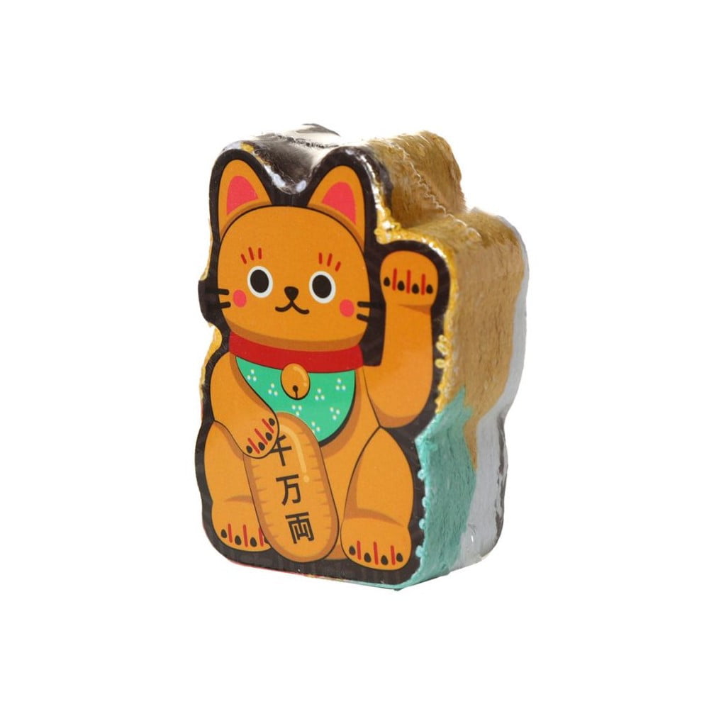 Serviette de voyage Maneki Neko orange et noire