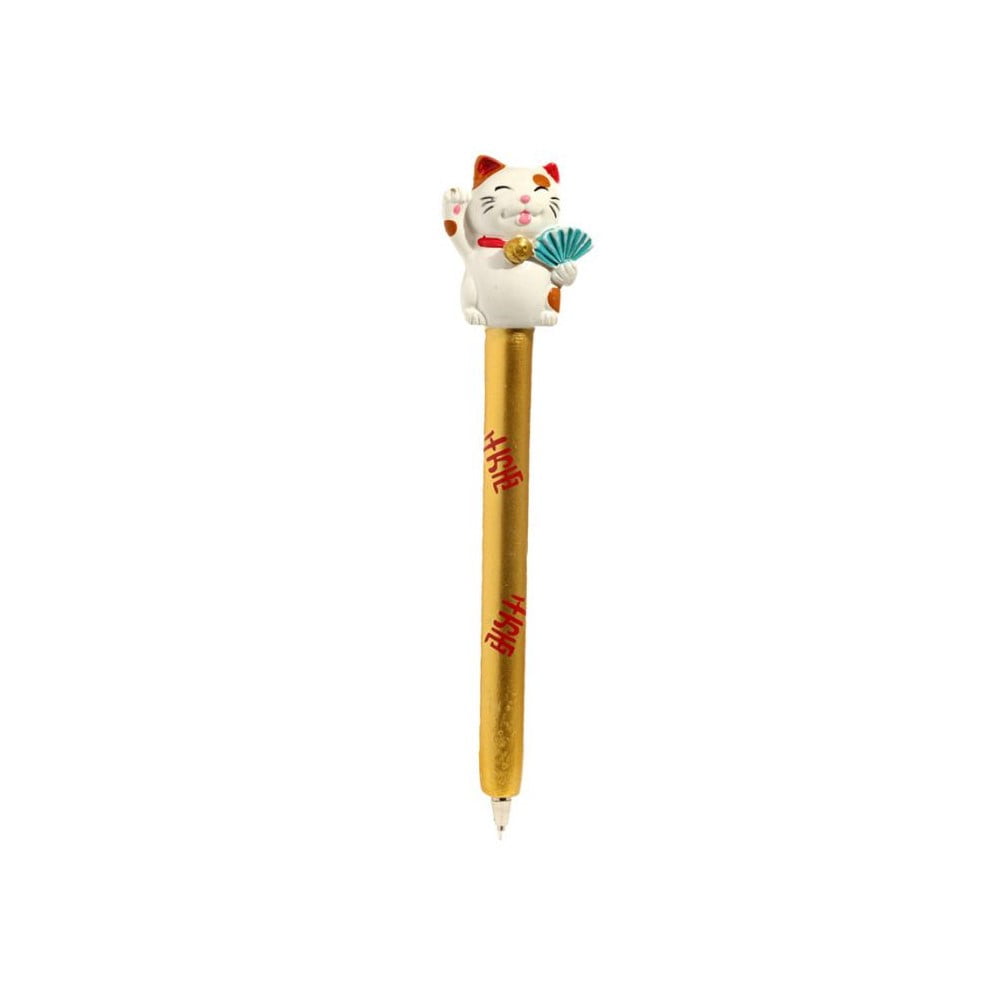 Stylo Maneki Neko éventail turquoise