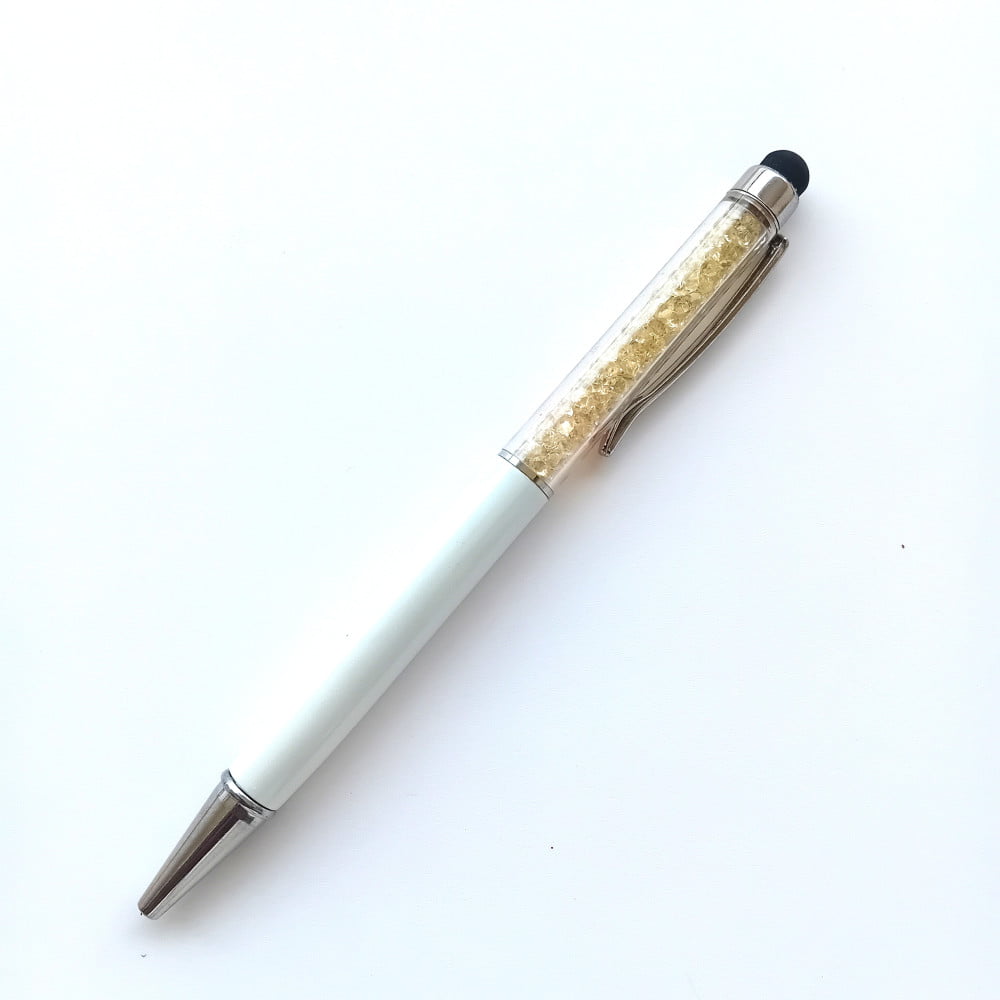 Stylo strass avec stylet Marseille Blanc