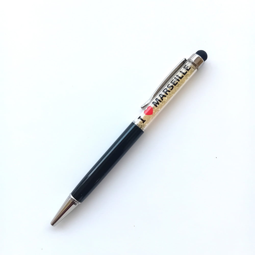 Stylo strass avec stylet Marseille Noir