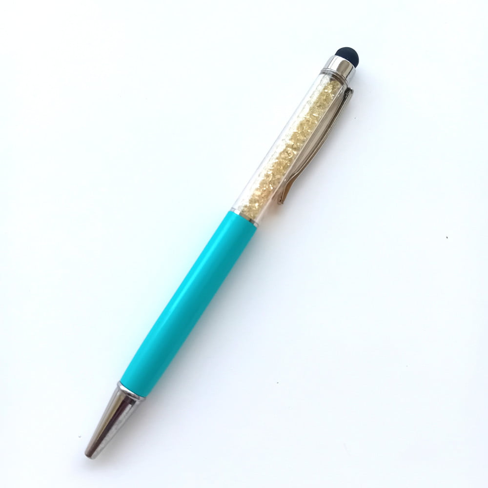 Stylo strass avec stylet Marseille Bleu ciel