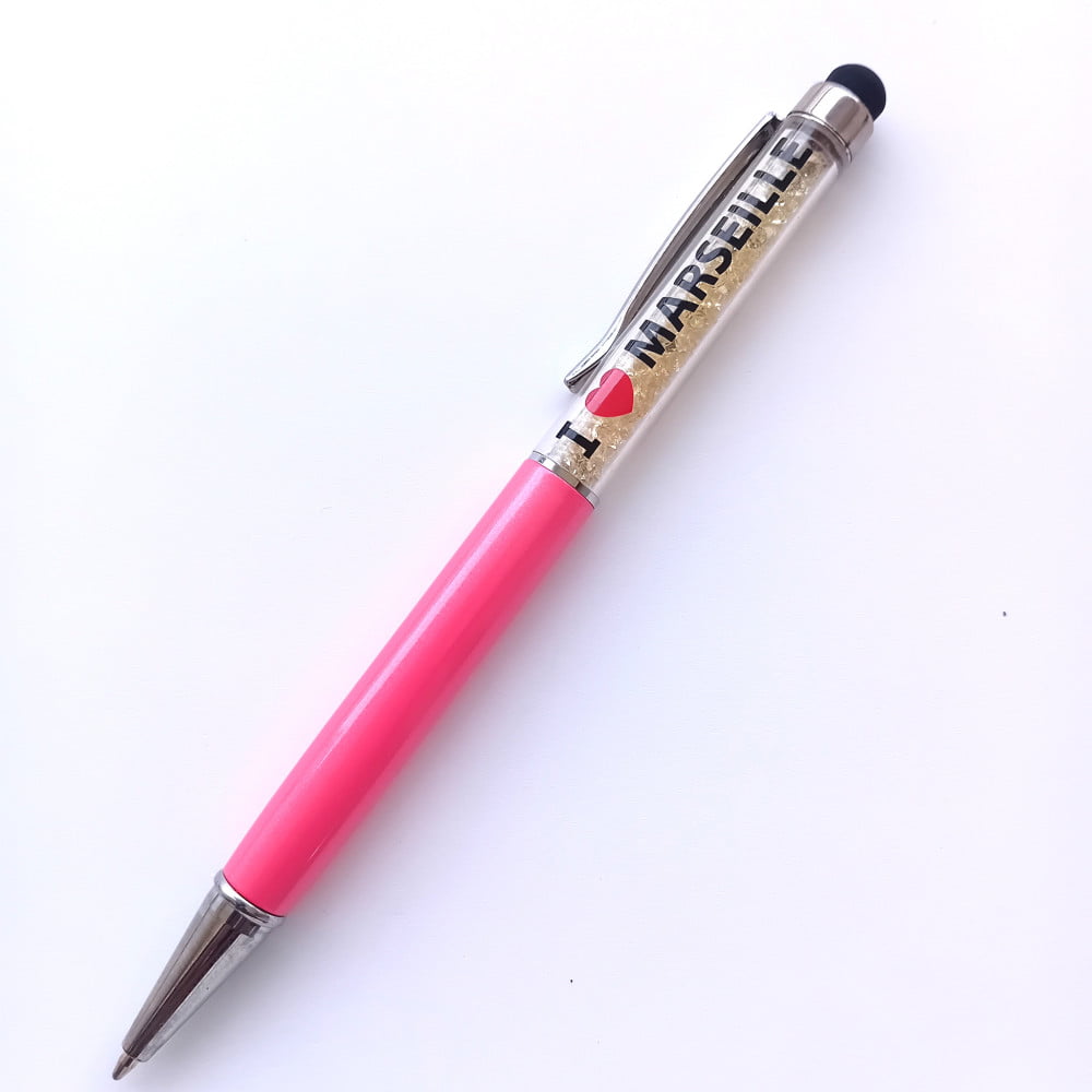 Stylo strass avec stylet Marseille Rose
