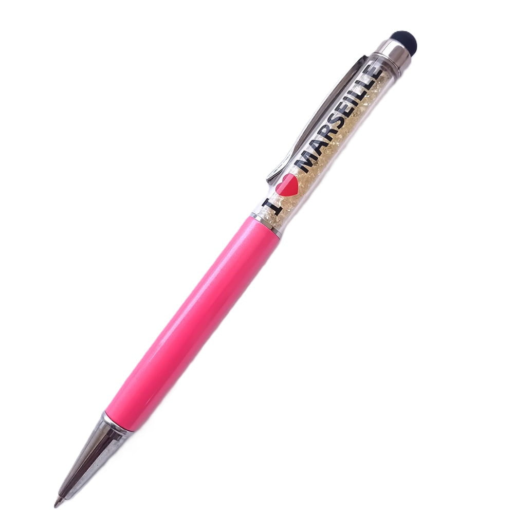 Stylo strass avec stylet Marseille Rose