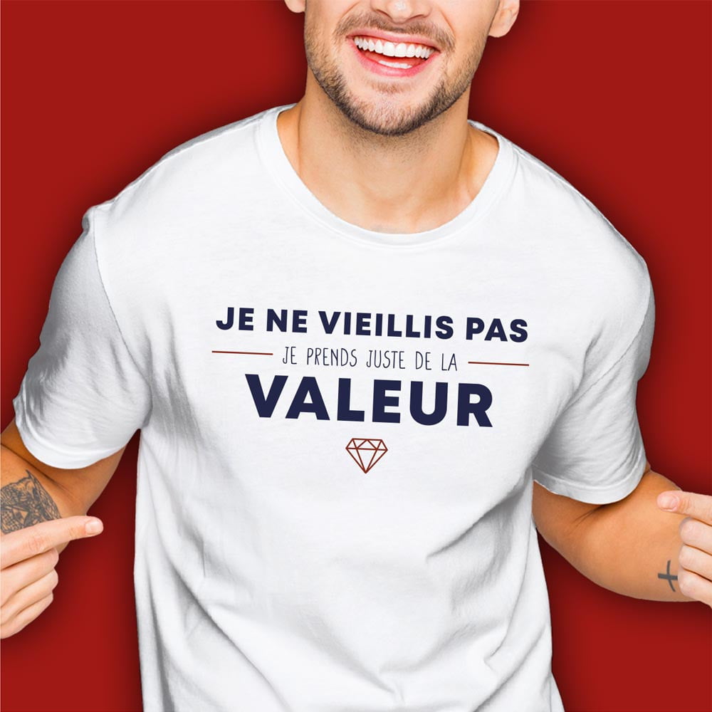 T shirt anniversaire Je ne vieillis pas taille L