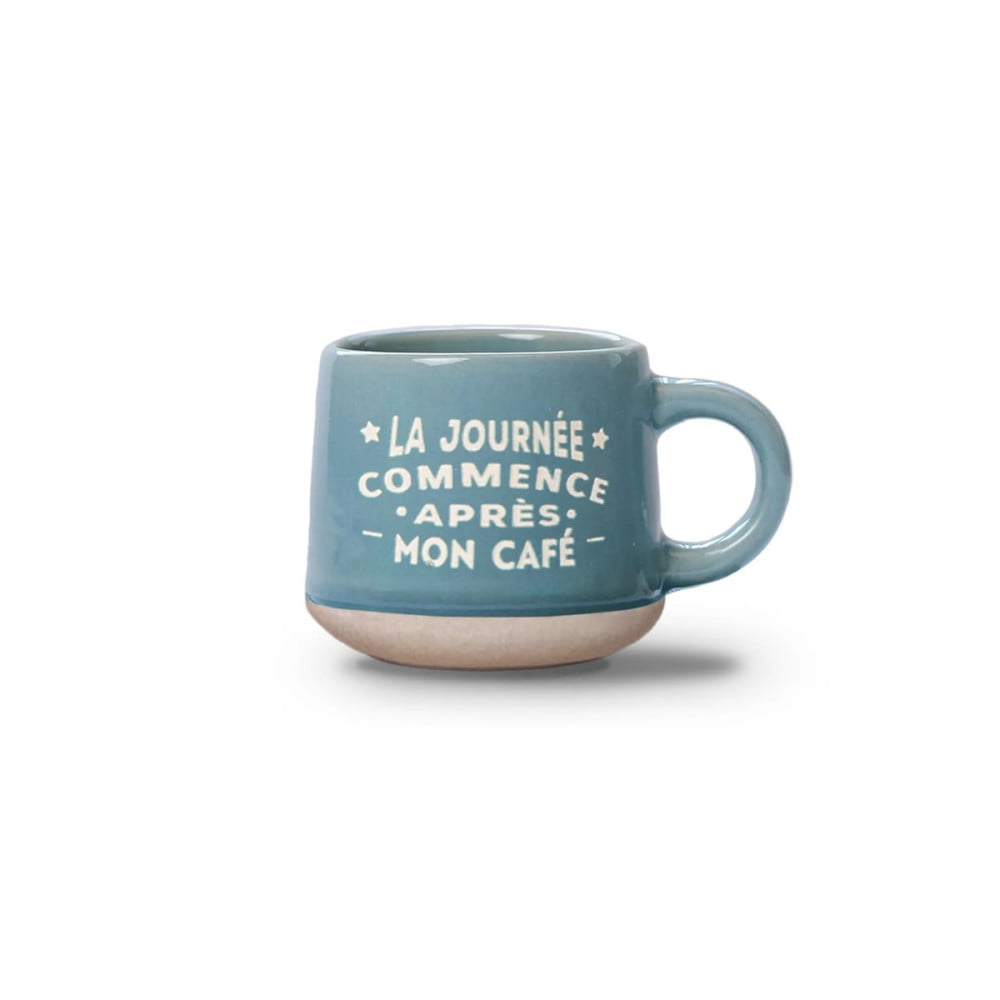 Tasse expresso La journée commence après mon café avec soucoupe assortie