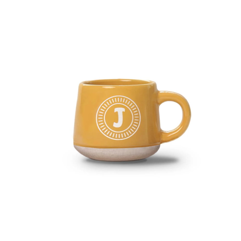 Tasse expresso Lettre J avec soucoupe assortie