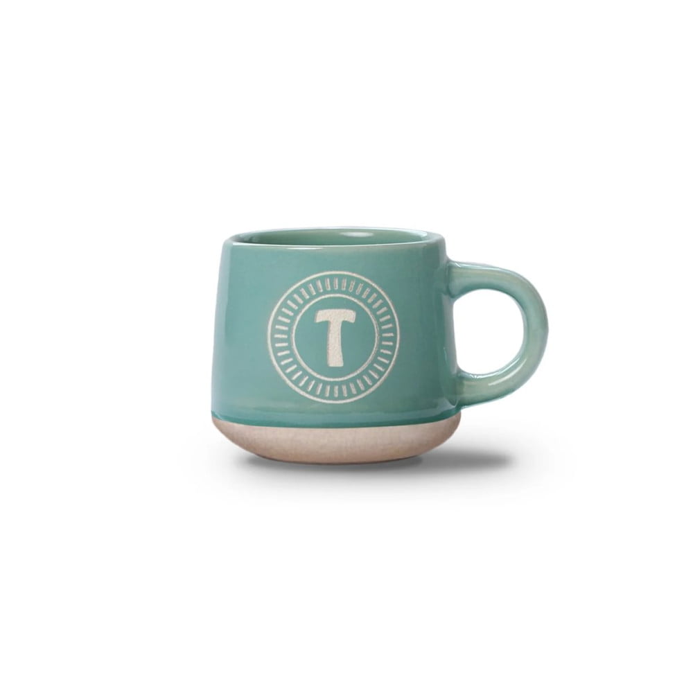 Tasse expresso Lettre T avec soucoupe assortie