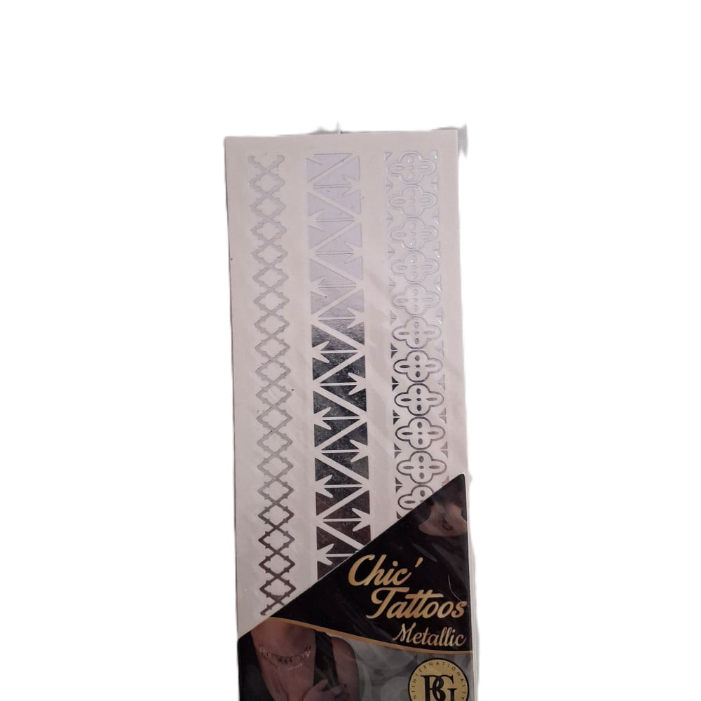 Tattoo provisoire chic métallic Arrow argent