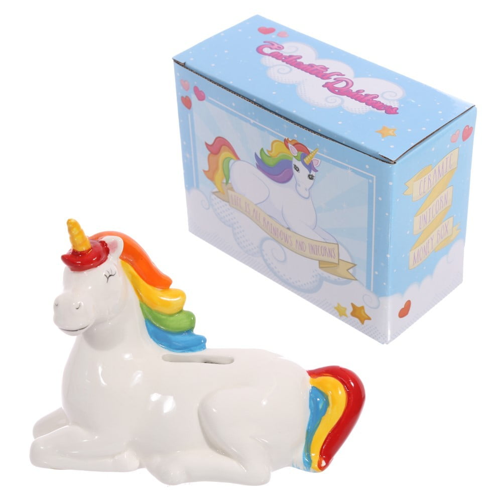 Tirelire Licorne sur arc en ciel