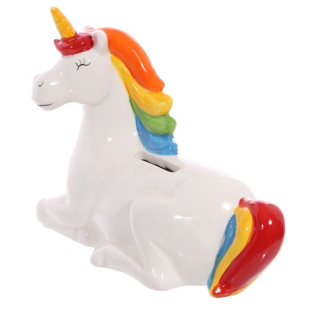 Tirelire Licorne sur arc en ciel