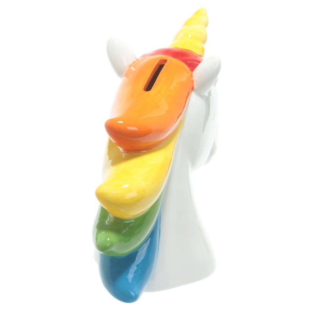 Tire lire tête de Licorne arc en ciel