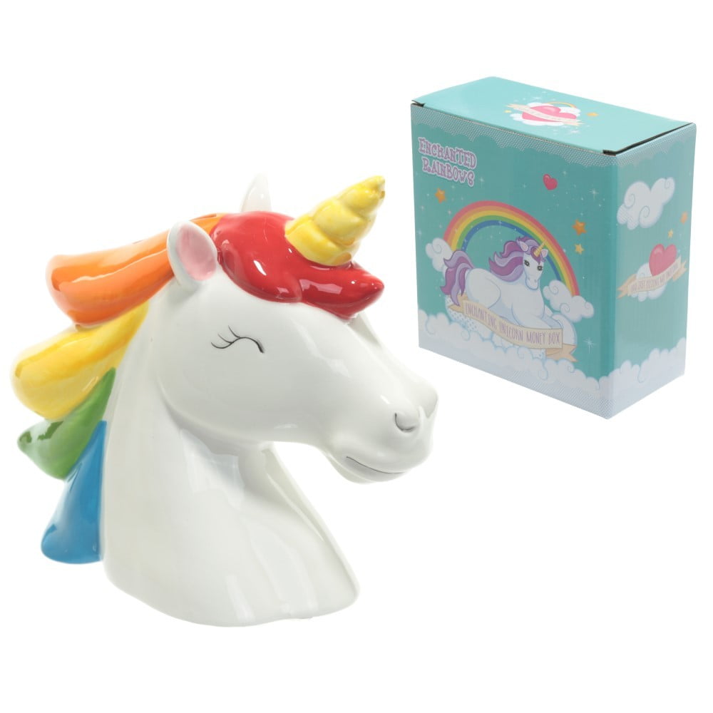 Tire lire tête de Licorne arc en ciel