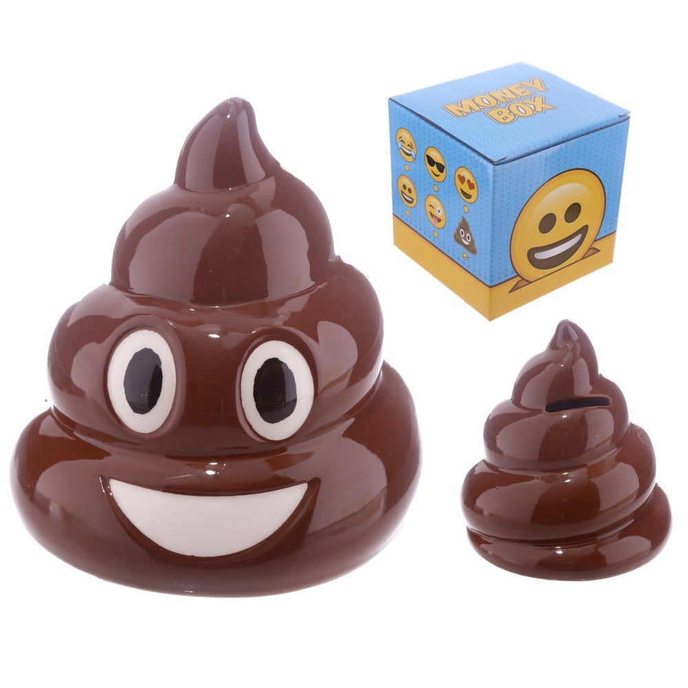 Tirelire emoji poop marron