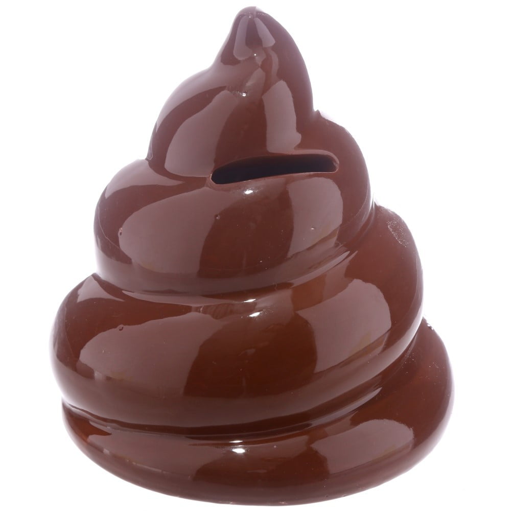 Tirelire emoji poop marron