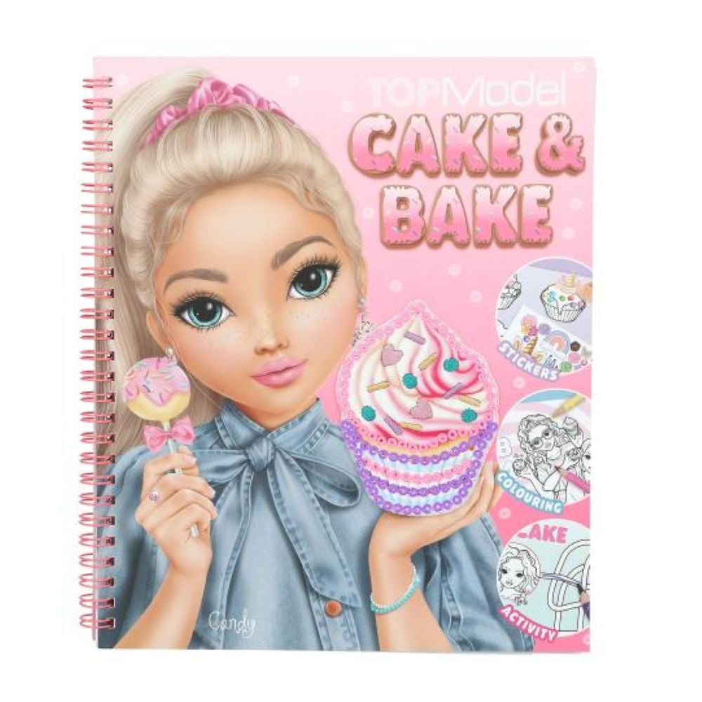 TOPModel Album à colorier avec paillettes Cake & Bake
