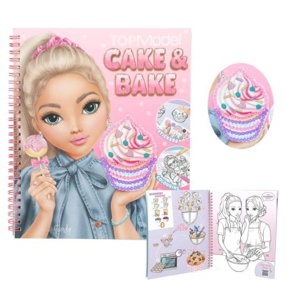 TOPModel Album à colorier avec paillettes Cake & Bake