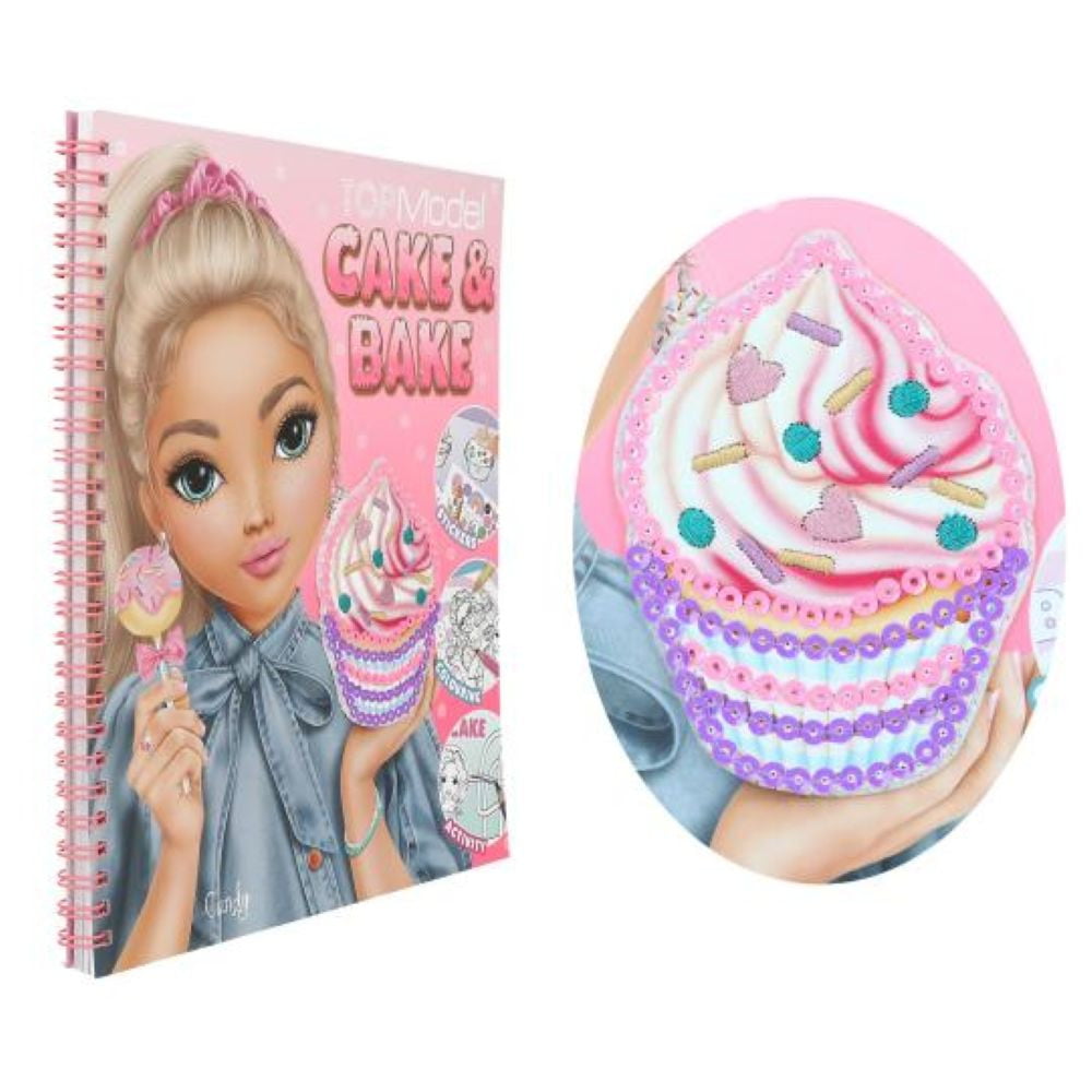 TOPModel Album à colorier avec paillettes Cake & Bake