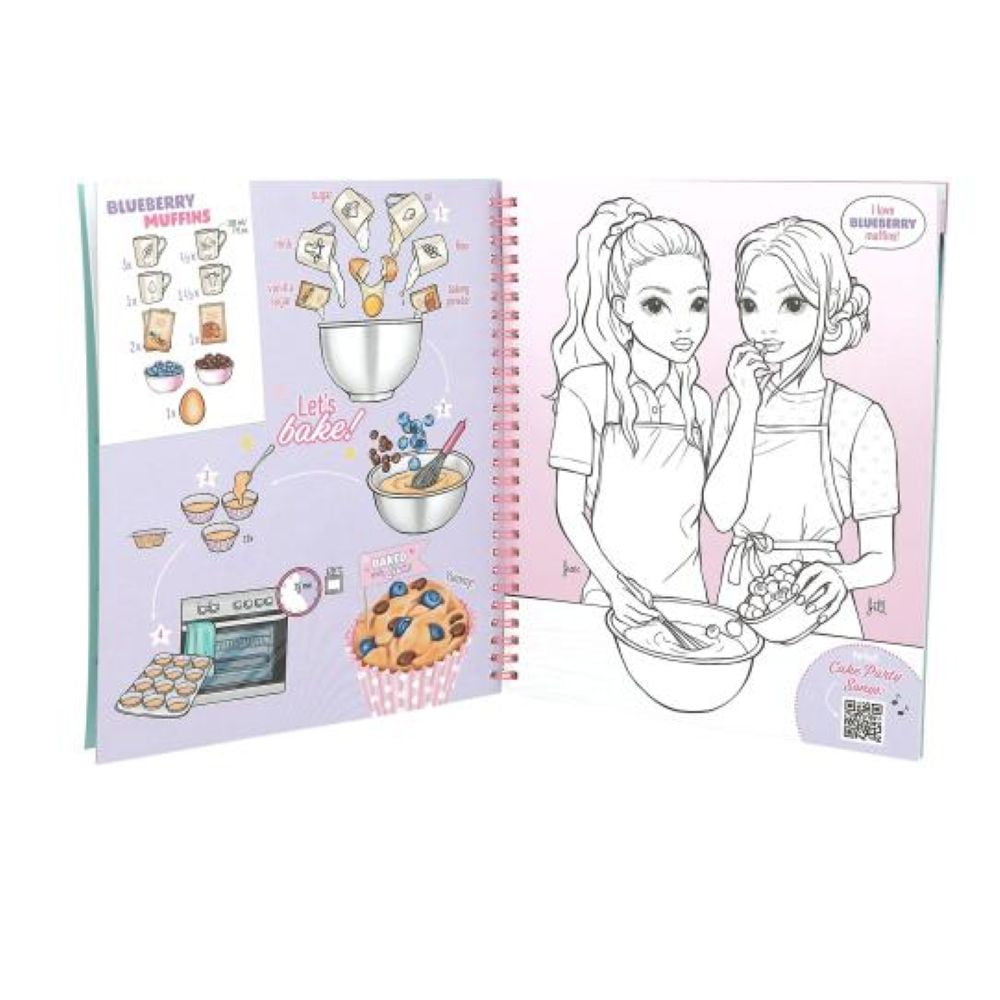 TOPModel Album à colorier avec paillettes Cake & Bake