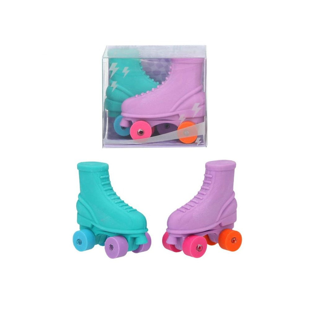 TOPModel Gommes patins à roulettes turquoise et mauve