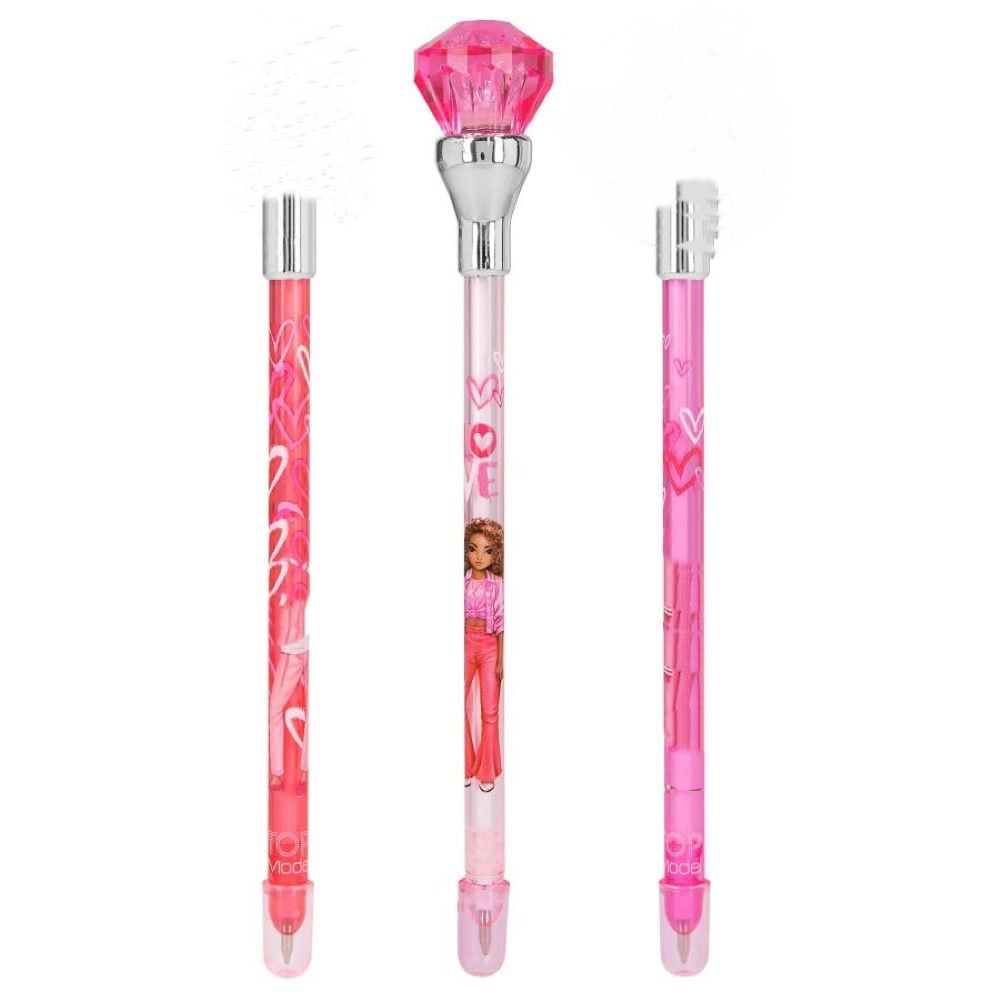 TOPModel Stylo à bille avec lumière ONE LOVE rose vif