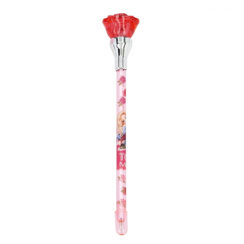 TOPModel Stylo à bille lumineux One Love Rouge avec embout diamant