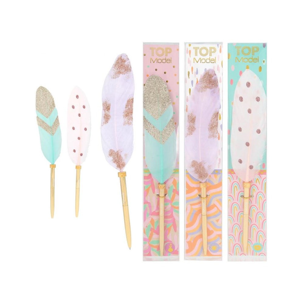 TOPModel Stylo avec plume mauve