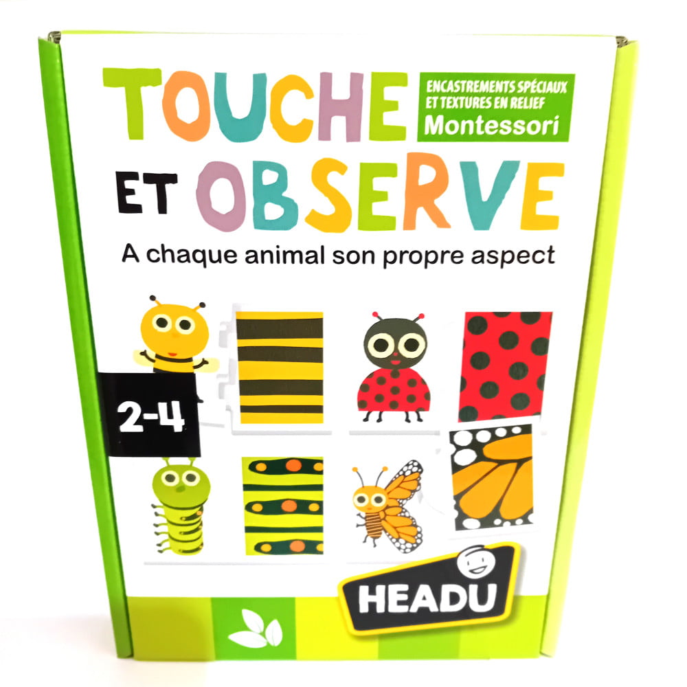 Touche et observe Montessori âge 2 à 4 ans