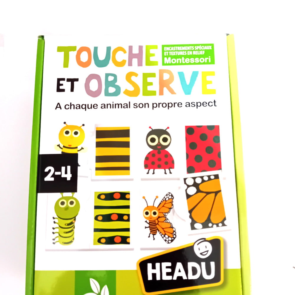 Touche et observe Montessori âge 2 à 4 ans