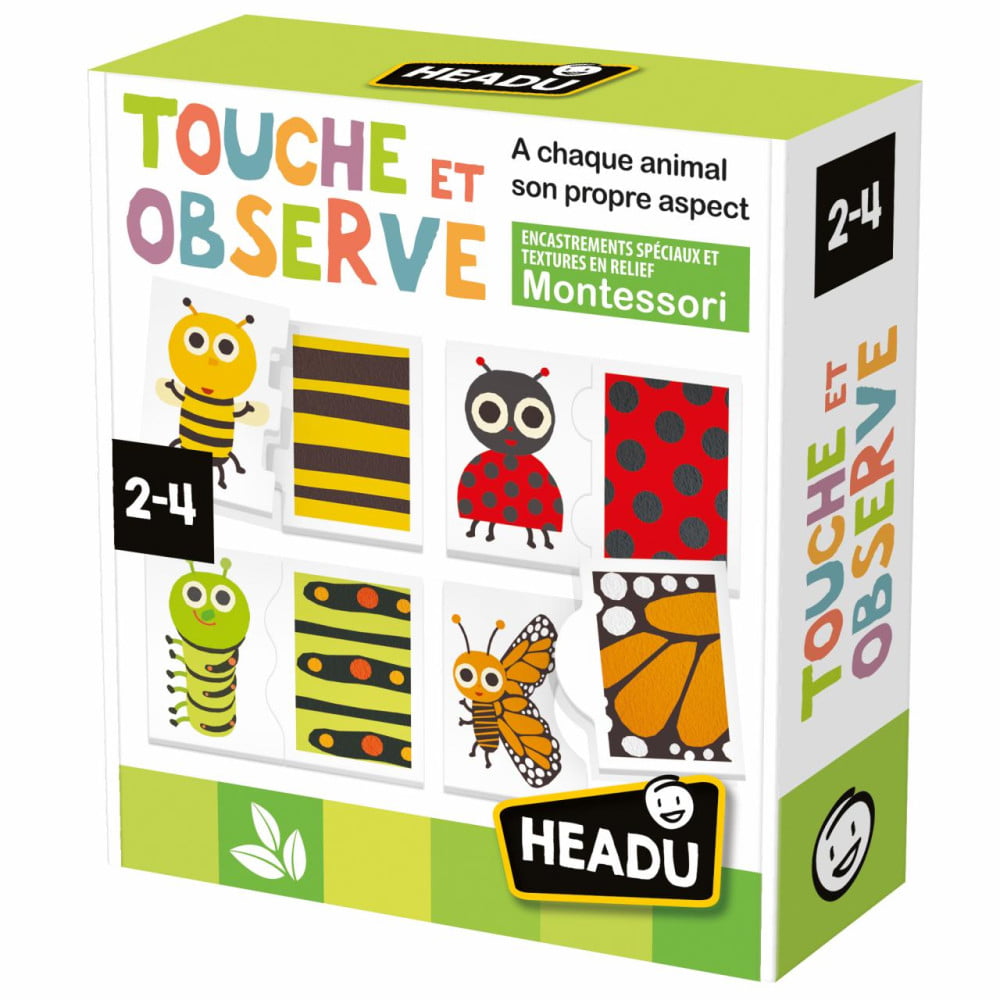 Touche et observe Montessori âge 2 à 4 ans