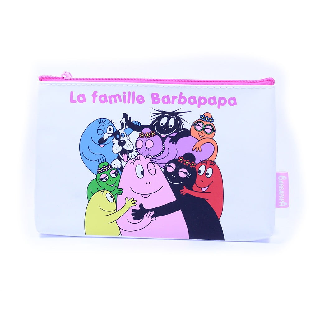 Trousse plate Famille Barbapapa Blanche